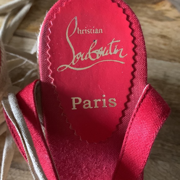 Christian Louis boutin wrap red sexy wedges. Open for trades! Give me an offer - Picture 3 of 3